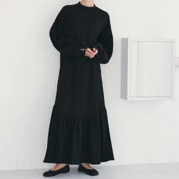 Hella 택 포함 트윌 티어드 드레스 블랙