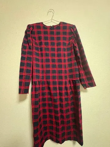 NINA RICCI 체크 무늬 긴팔 원피스 사이즈 9