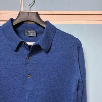 JOHN SMEDLEY 네이비 긴팔 피케 셔츠