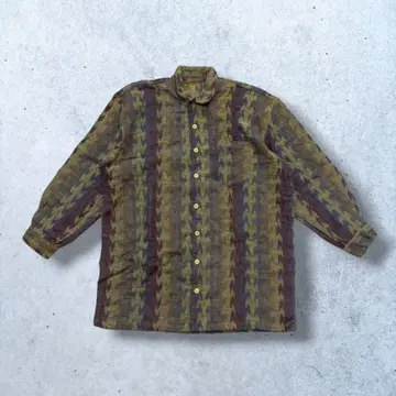 긴팔 셔츠 올 패턴 빈티지 레트로