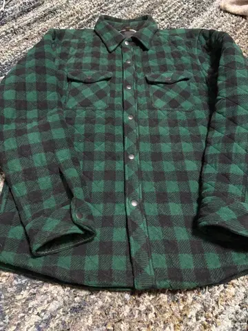 유니클로 플란넬 체크 퀼팅 셔츠 자켓 L