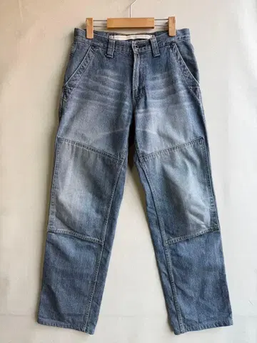 블루웨이 남성용 데님 팬츠 더블니 청바지 S 28 색빠짐