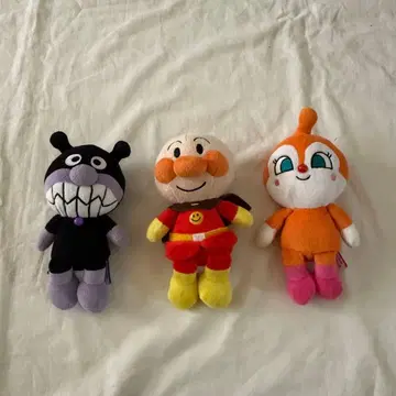 호빵맨 세균맨 짤랑이 봉제 인형 세트