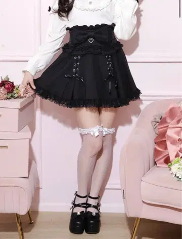 [ noemie ] 도리 리본 더블 스핀들 치마바지