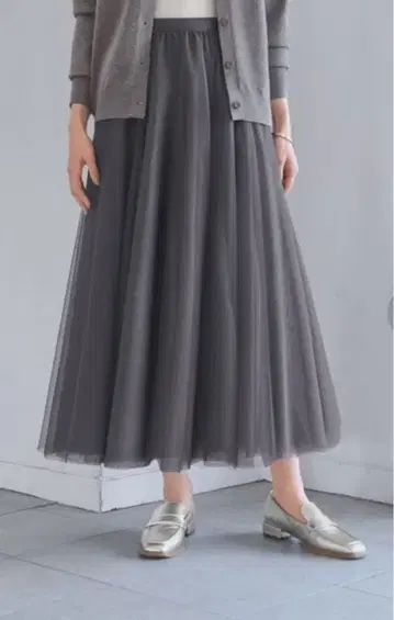 더블 튤 개더 스커트