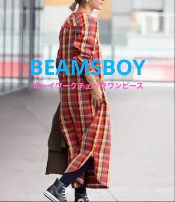 [ 새상품급 ] BEAMSBOY 보이워크 체크 원피스 사이즈 F