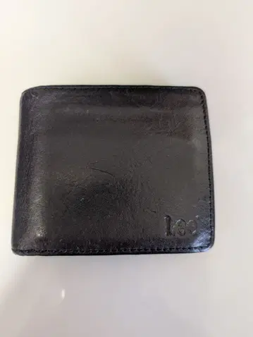 블랙 가죽 접이식 지갑