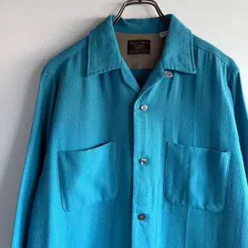 70's Sears 울 오픈 카라 셔츠 루프 카라 셔츠
