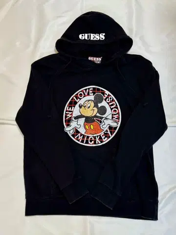 [ 구제 의류 ] GUESS 미키마우스 후드티 블랙 M 사이즈 게스