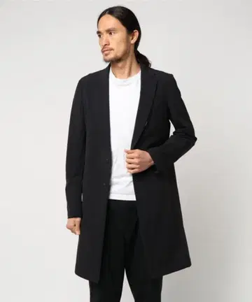 카즈유키 쿠마가이 2way 스트레치 타스체 체스터 코트 블랙 3