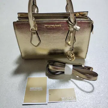 MICHAEL KORS 골드 크로커다일 엠보싱 미니 숄더백