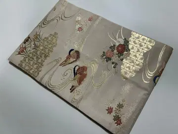 미사용품 오시도리 패턴 본금 나고야 오비 10 [