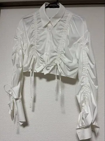 EMODA 스트링 리본 숏 셔츠