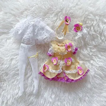 미사용 리카짱 레인보우 컬러 제비꽃 러블리 문 아웃핏