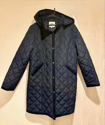 빔스 네이비 퀼팅 자켓 후드 부착 L 사이즈