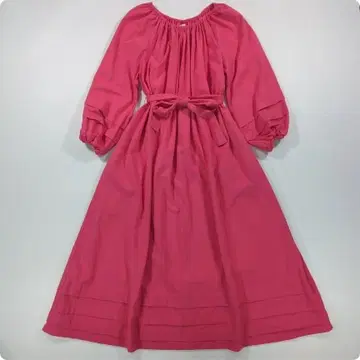 론 헤르만 RHC 린넨 혼방 맥시 원피스 린넨 벨트 A라인 개더