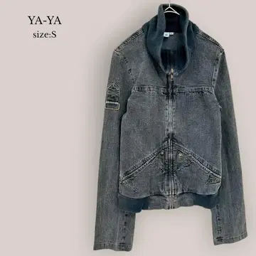 야야 YA-YA 데님 자켓 집업 스탠드 넥 그레이 S