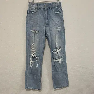 PAGEBOY 데미지 가공 라이트 블루 데님 팬츠