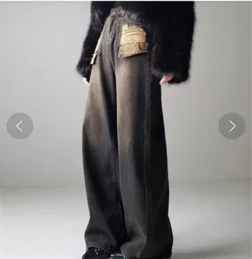 me+em select 데미지 아웃 포켓 빈티지 루즈 데님