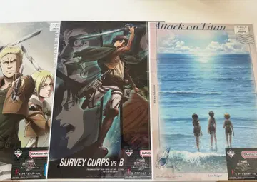 미개봉 진격의 거인 1번 복권 클리어 포스터 3종 라이너 엘렌 미카사