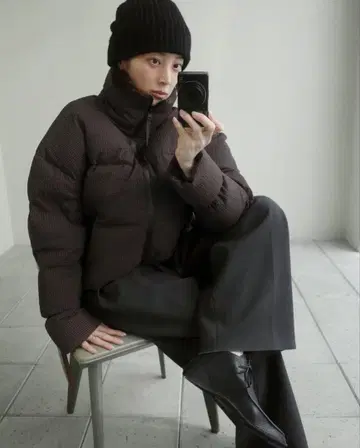 투데이풀 체크 다운 자켓 38