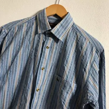 DECOY 블루 계열 스트라이프 캐주얼 셔츠 M