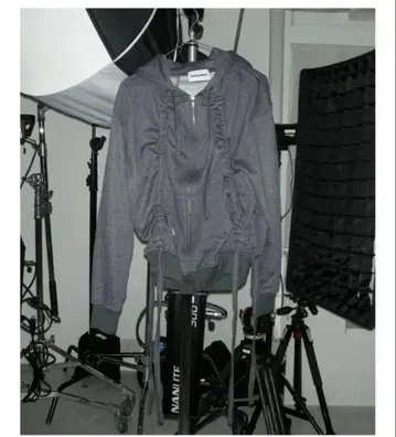 beeden gathered zip up hoodi GRY 그레이