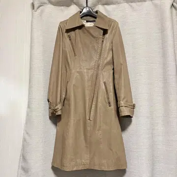 VIVAYOU 비바유 트렌치코트 카키 가죽 천연 가죽 돈피