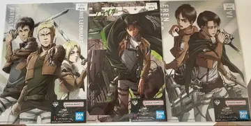 미개봉 진격의 거인 제일복권 클리어 포스터 3종 리바이 엘렌 라이너