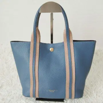 레어 컬러 TOPKAPI 테이프 콤비 미니 토트백 가죽 주름 가공