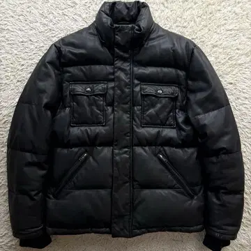 양가죽 폴 스미스 다운 자켓 집업 로고 지퍼 블랙 L