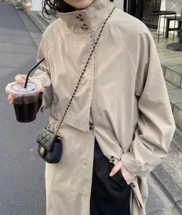 discoat 디스코트 스탠드 카라 롱 코트