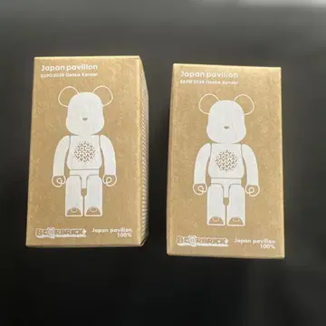 오사카 간사이 박람회 일본관 한정판 베어브릭 2개 세트