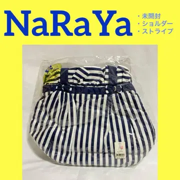 NaRaYa 숄더백 스트라이프 네이비 화이트 미개봉 중고품