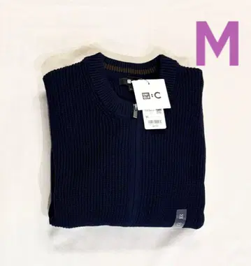 UNIQLOC 크루넥 풀 집업 가디건 M 사이즈 네이비 새상품 유니클로