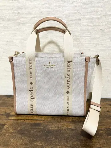 케이트 스페이드 킵 캔버스 스몰 토트 2way