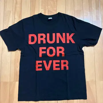 DRUNK FOR EVER 프린트 T셔츠