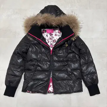 CHU XXX 00s 다운 M 크롭 기장 더블 지퍼 y2k 헤이세이 갸루