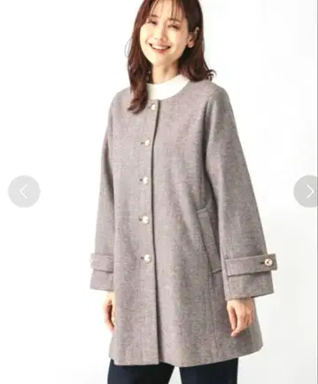 GLOBAL WORK 경쾌한 스트레치 크루 코트 노카라 코트