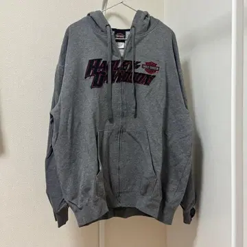 할리 데이비슨 그레이 풀 집업 후드티