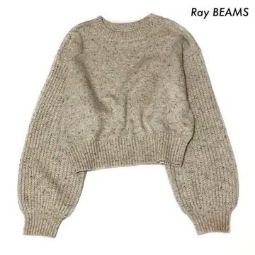 Ray BEAMS 레이빔즈 긴팔 니트 믹스사 베이지