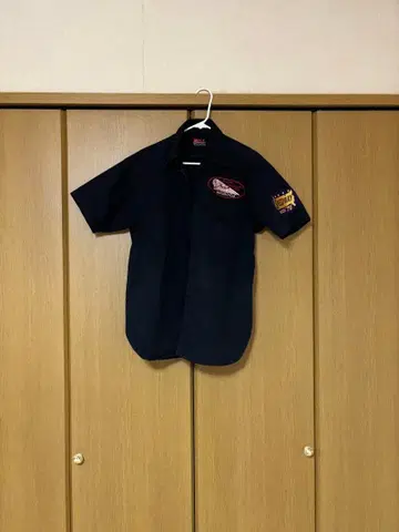 Indian Motorcycle 반팔 워크 셔츠 M 네이비