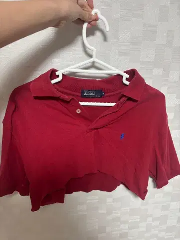 랄프 로렌 크롭 피케 셔츠 반팔