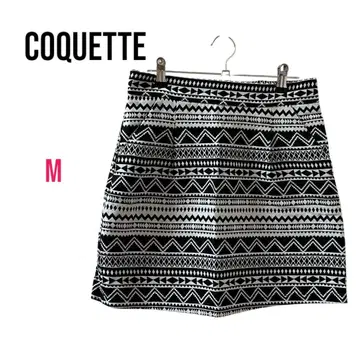 [ 코켓 ] 타이트 미니 스커트 기하학 패턴 M 캐주얼 오샤레 새상품급