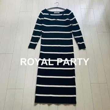 ROYAL PARTY 스트라이프 롱 니트 원피스