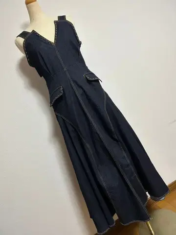 AMERI 아메리 데님 오버롤 스커트 스터드가 귀여워!! BSTONE