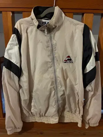 초레어 FILA 20's 나일론 자켓 M 베이지 블랙