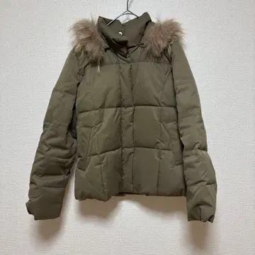 미사용 새상품 INGNI 다운 자켓 후드 부착 올리브 그린