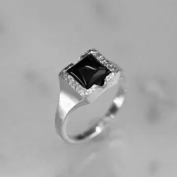 vv.Jewelry 스퀘어 오닉스 반지 소
