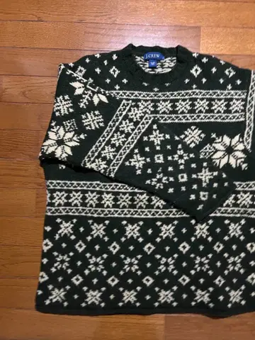 J.CREW 다크 그린 눈꽃 스웨터 L